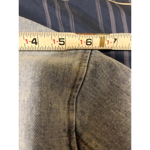 Sworn To Us Light Blue Denim Jacket L Button-Up Front & Adj Drawstring Waist - Picture 10 of 10